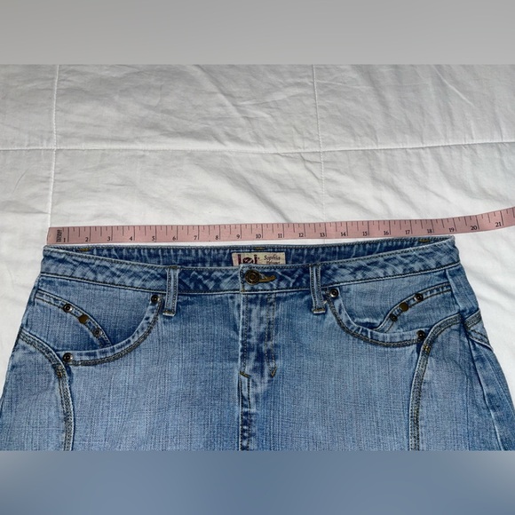 LEI Y2K Sophia Hip Hugger Low Rise Ruffle Denim Skirt 14 Streetwear Fairy Grunge - Picture 8 of 9